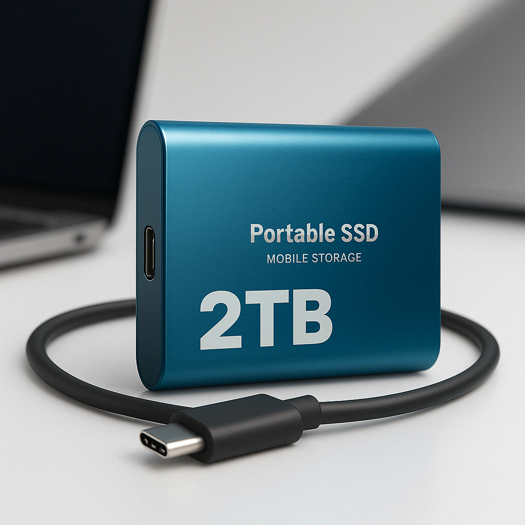Portable SSD 2TB | 1050 MB/s | USB-C &amp; USB 3.1 | Windows, macOS &amp; Linux | Compact