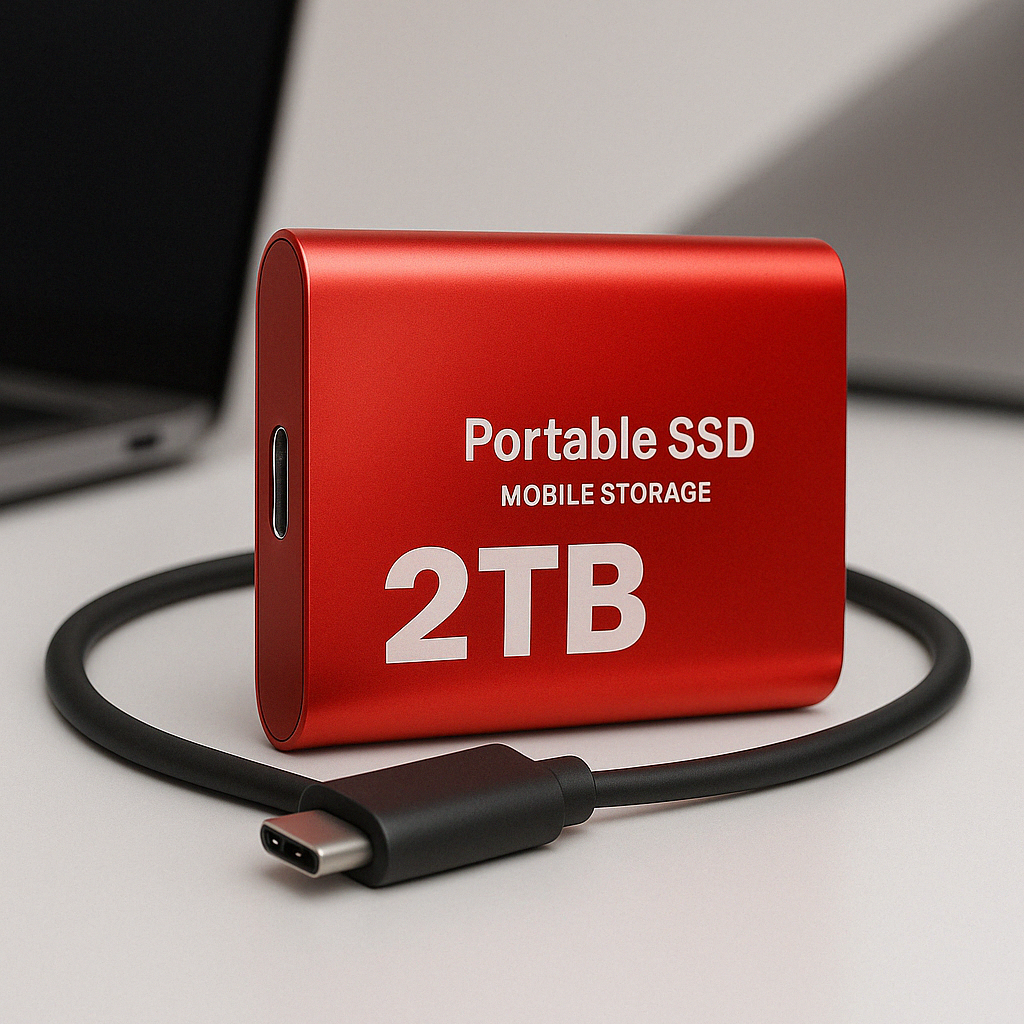 Portable SSD 2TB | 1050 MB/s | USB-C &amp; USB 3.1 | Windows, macOS &amp; Linux | Compact