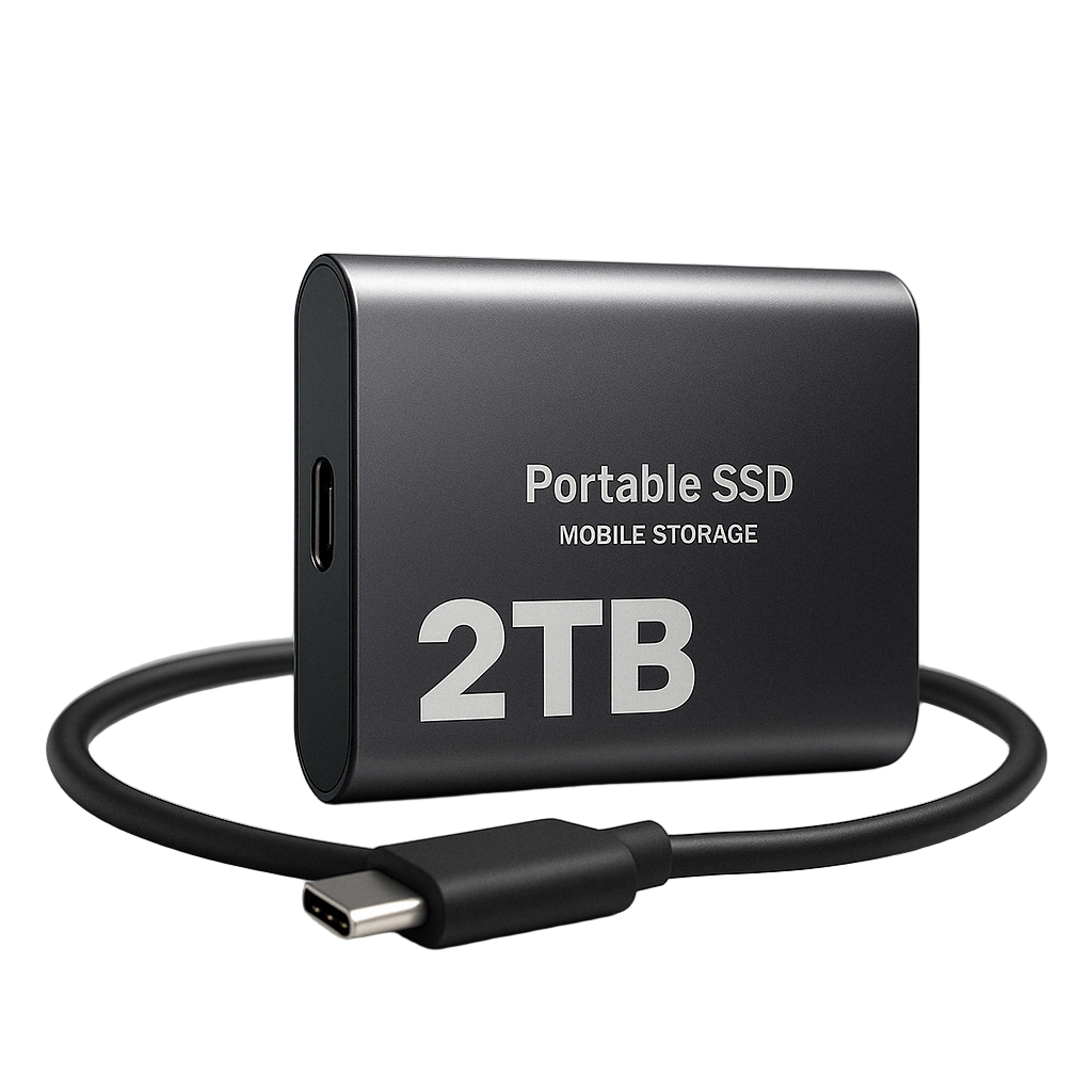 Portable SSD External Drive | Up to 1050 MB/s USB-C 3.1 Transfer Speed | 2TB Capacity, Windows, macOS, Linux Compatible