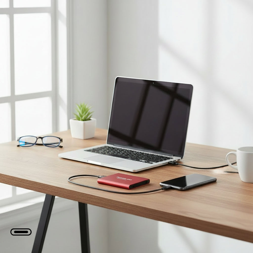 Portable SSD External Hard Drive | USB 3.1 USB-C 540 MB/s Transfer Speed | 128TB Storage Capacity Aluminium Alloy Casing