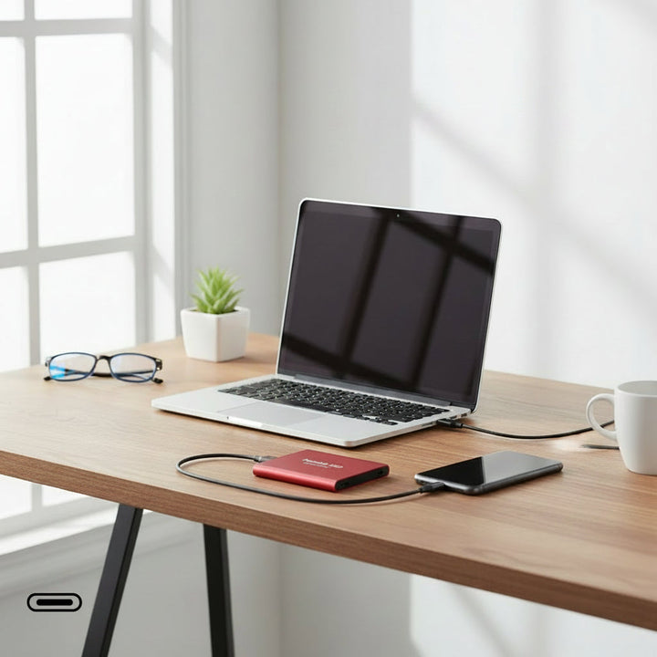 Portable SSD External Hard Drive | USB 3.1 USB-C 540 MB/s Transfer Speed | 128TB Storage Capacity Aluminium Alloy Casing