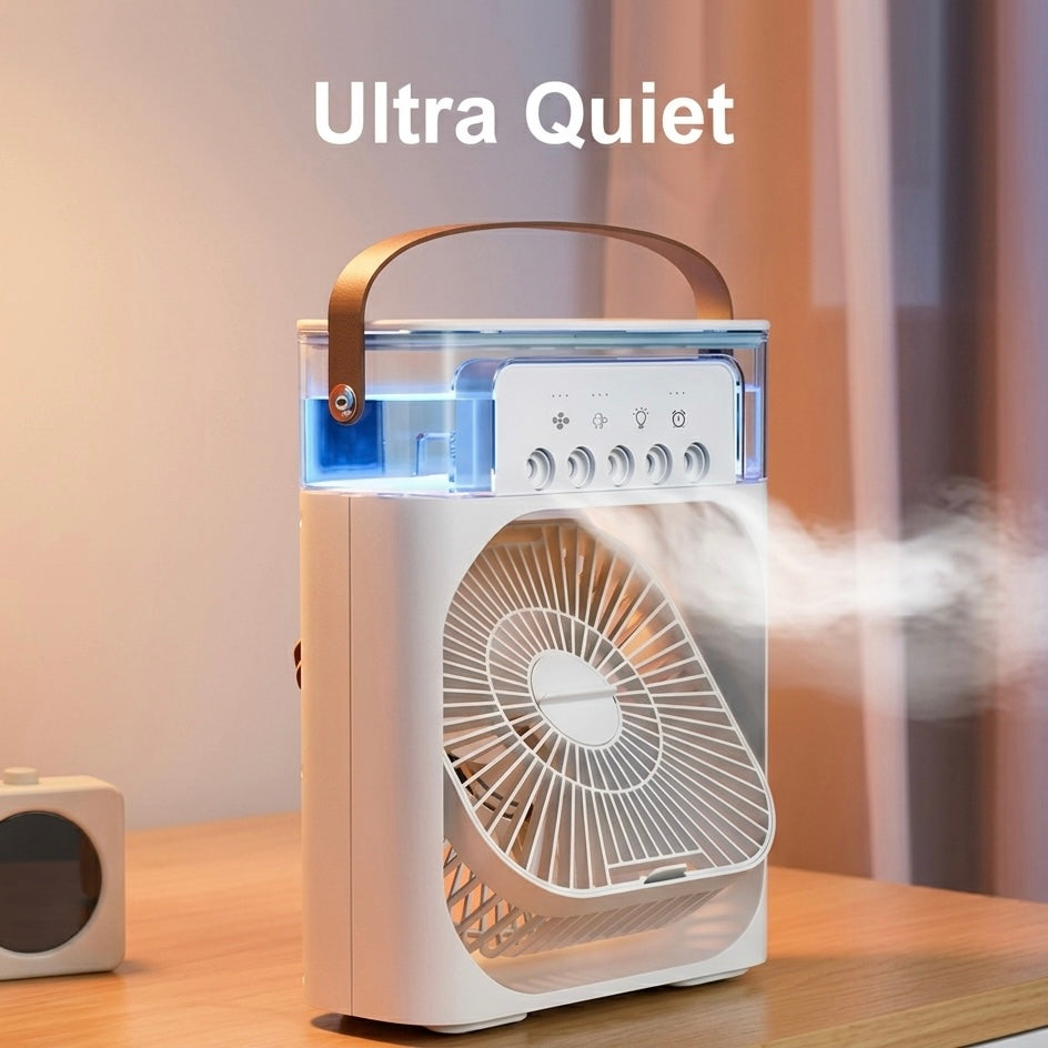 Portable USB Air Cooler & Humidifier | 600ml Tank | 3-Speed Fan | 3-Speed Mist | 10W