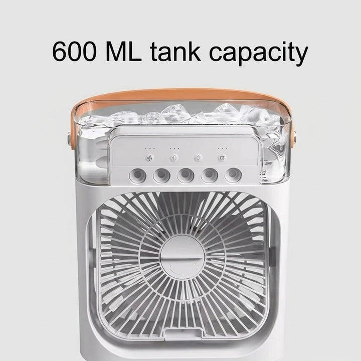 Portable USB Air Cooler &amp; Humidifier | 600ml Tank | 3-Speed Fan | 3-Speed Mist | 10W