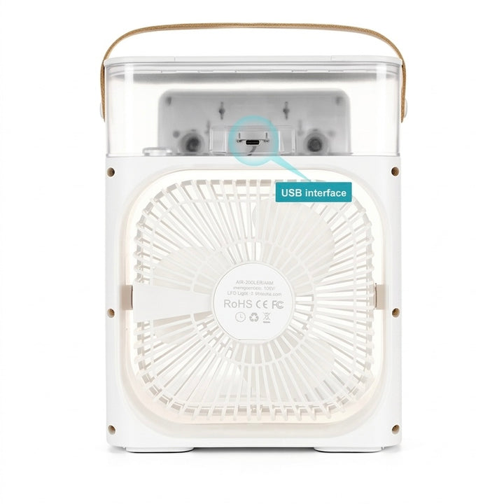 Portable USB Air Cooler &amp; Humidifier | 600ml Tank | 3-Speed Fan | 3-Speed Mist | 10W