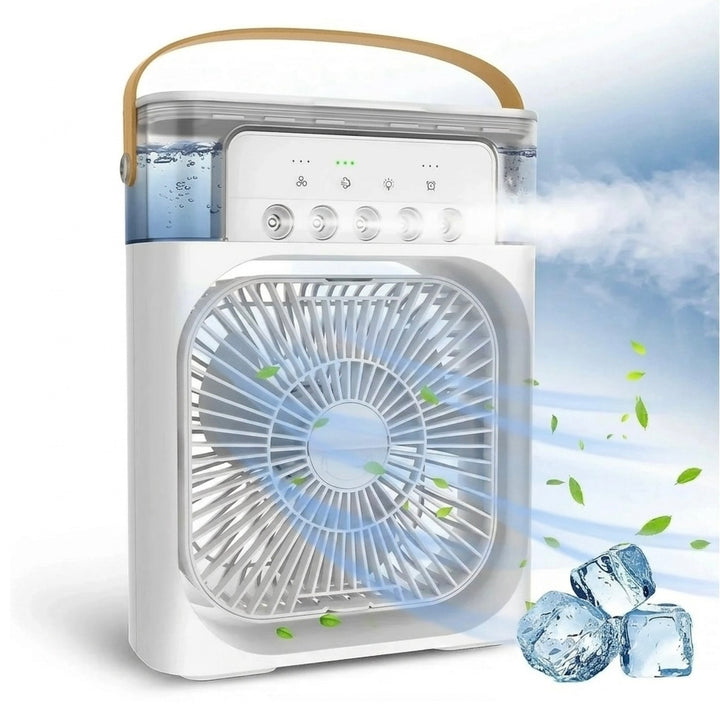 Portable USB Air Cooler &amp; Humidifier | 600ml Tank | 3-Speed Fan | 3-Speed Mist | 10W