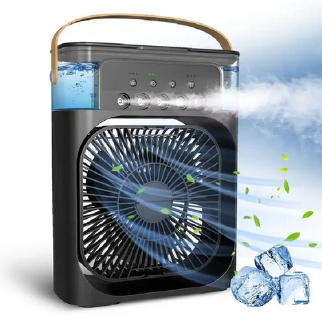 Portable USB Air Cooler &amp; Humidifier | 600ml Tank | 3-Speed Fan | 3-Speed Mist | 10W