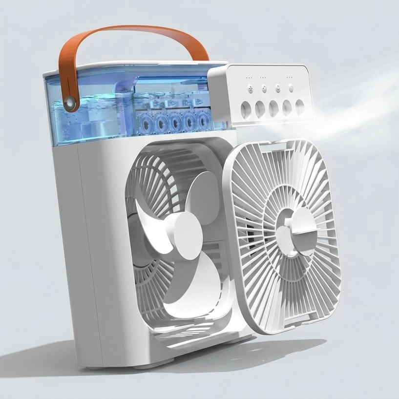 Portable USB Air Cooler & Humidifier | 600ml Tank | 3-Speed Fan | 3-Speed Mist | 10W
