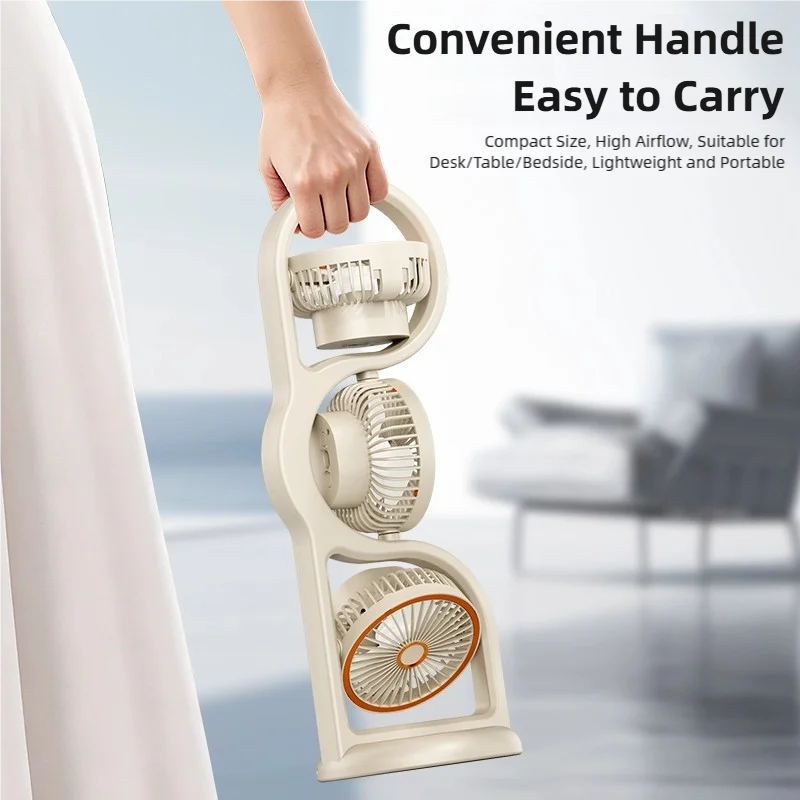Portable USB Fan | 360° Circulation | 5 Speed Settings | 1200mAh | Rechargeable | Compact