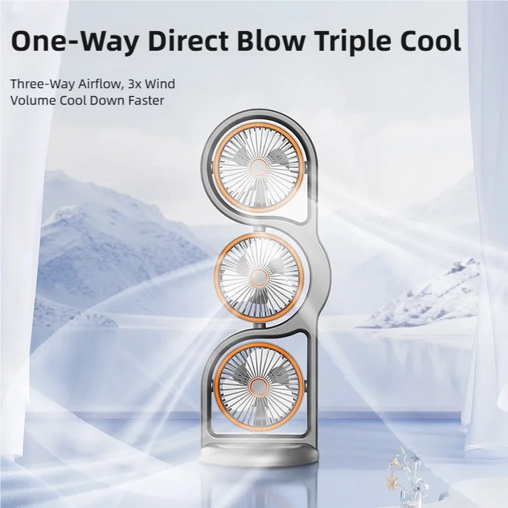 Portable USB Fan | 360° Circulation | 5 Speed Settings | 1200mAh | Rechargeable | Compact