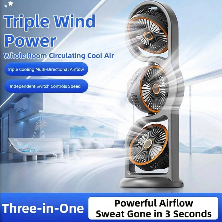 Portable USB Fan | 360° Circulation | 5 Speed Settings | 1200mAh | Rechargeable | Compact