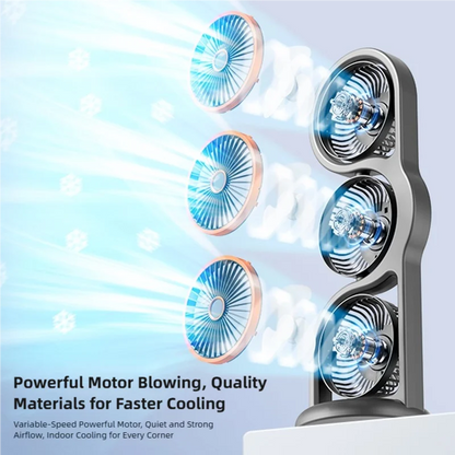 Portable USB Rechargeable Fan | 360° Circulation & 5-Speed Settings | Compact Design for Indoor and Outdoor Comfort 1