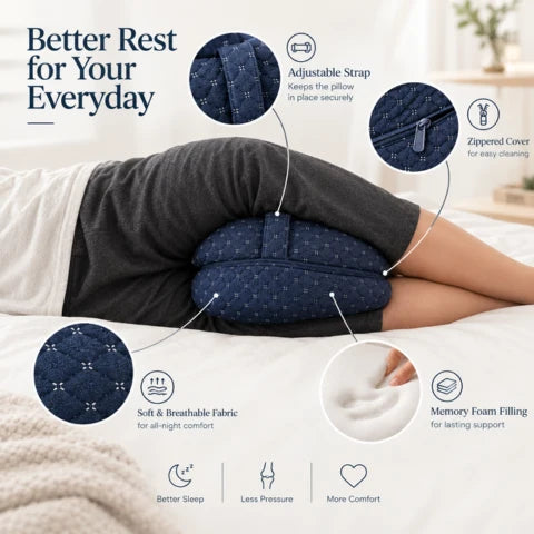 Positioning Pillow | Contoured Knee Wedge, Over-Leg Strap