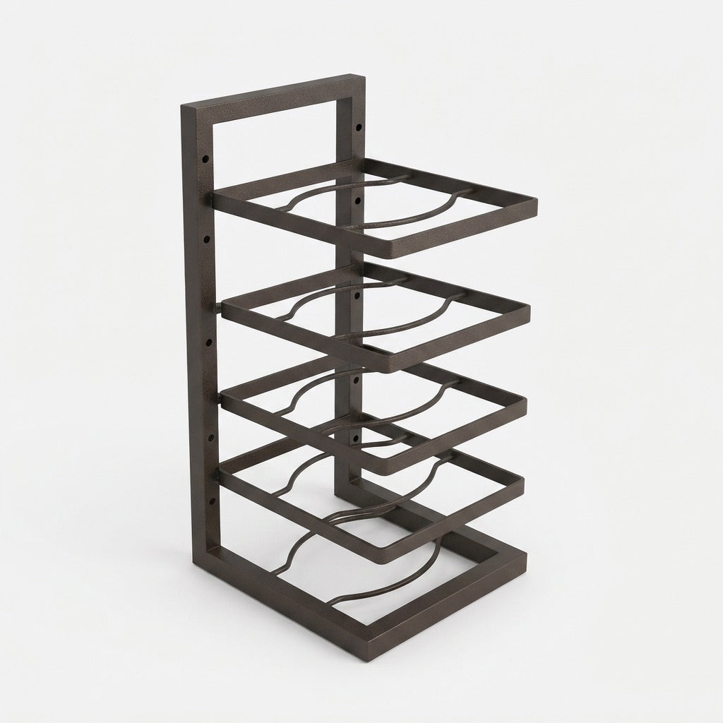 Pot and Pan Rack Carbon Steel 26.5 x 22.5 cm | Adjustable 2-5 Tier Black | Compact Kitchen Storage Rack Organizer