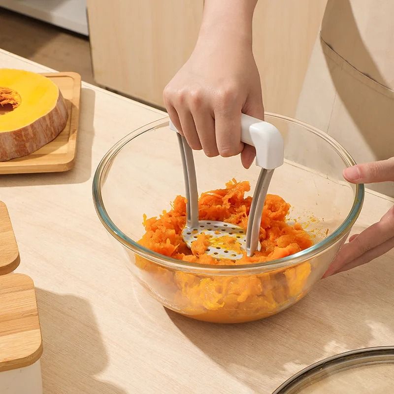Potato Masher & Fruit Press Stainless Steel | Non-Slip Handle | Multi-Purpose Tool for Mash, Puree & Baby Food Prep