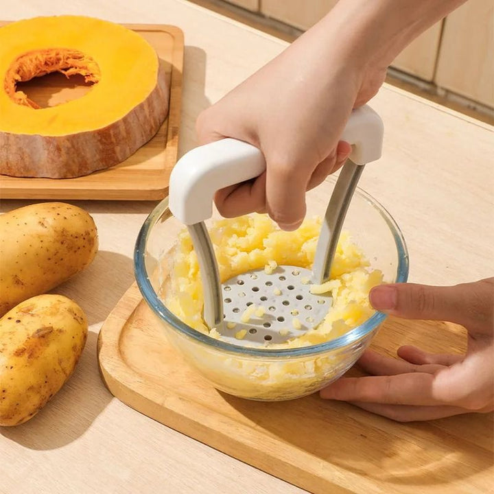 Potato Masher &amp; Fruit Press Stainless Steel | Non-Slip Handle | Multi-Purpose Tool for Mash, Puree &amp; Baby Food Prep