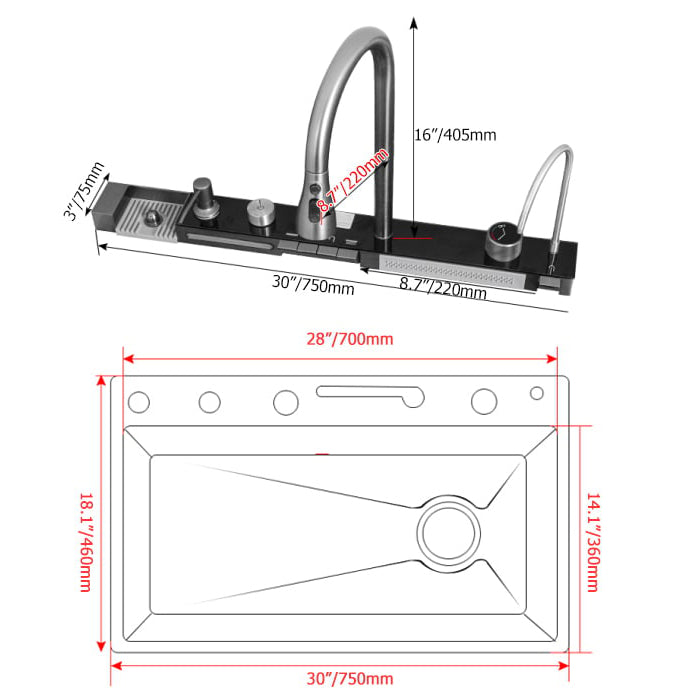 Premium Kitchen Sink | Drop-in Stainless Steel Sink with Mixer Tap &amp; Accessories