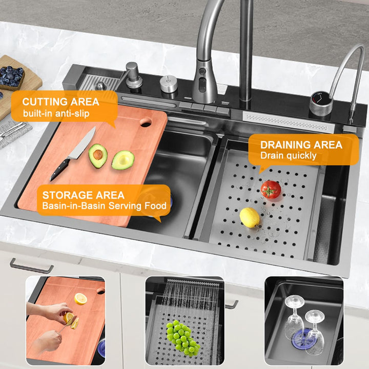 Premium Kitchen Sink | Drop-in Stainless Steel Sink with Mixer Tap &amp; Accessories