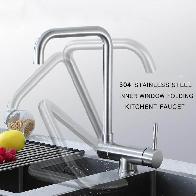 Premium Stainless Steel Kitchen Faucet | 360° Swivel | Lead-Free Modern Tap