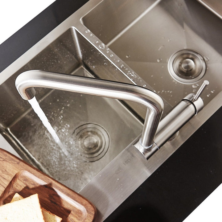 Premium Stainless Steel Kitchen Faucet | 360° Swivel | Lead-Free Modern Tap