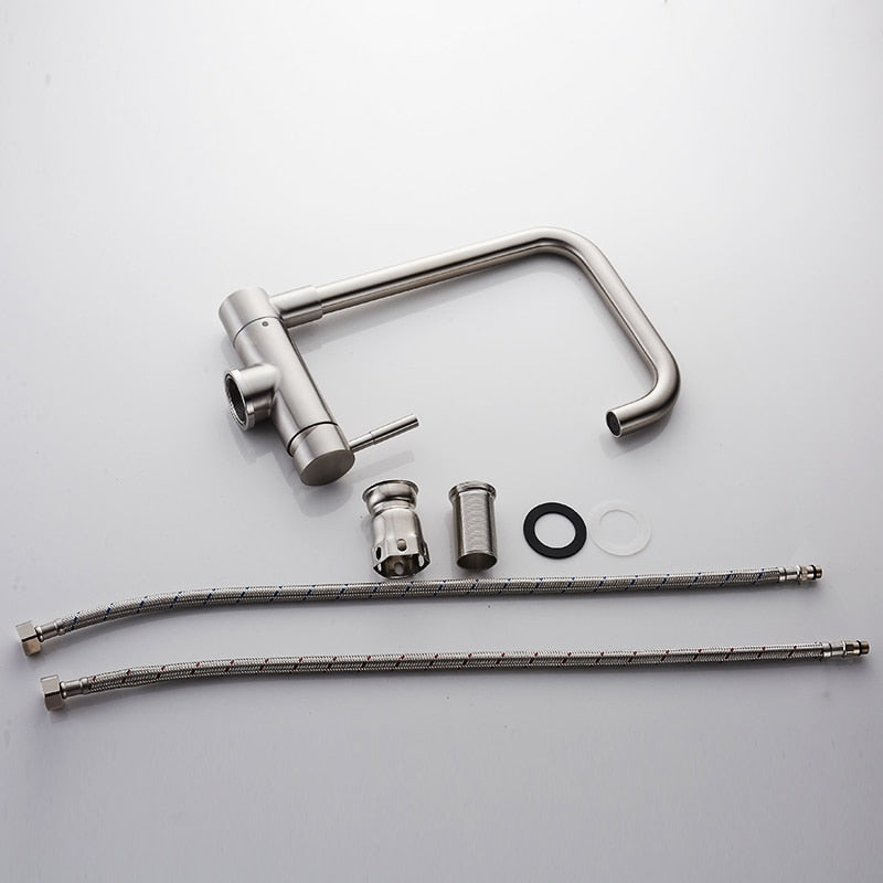 Premium Stainless Steel Kitchen Faucet | 360° Swivel | Lead-Free Modern Tap