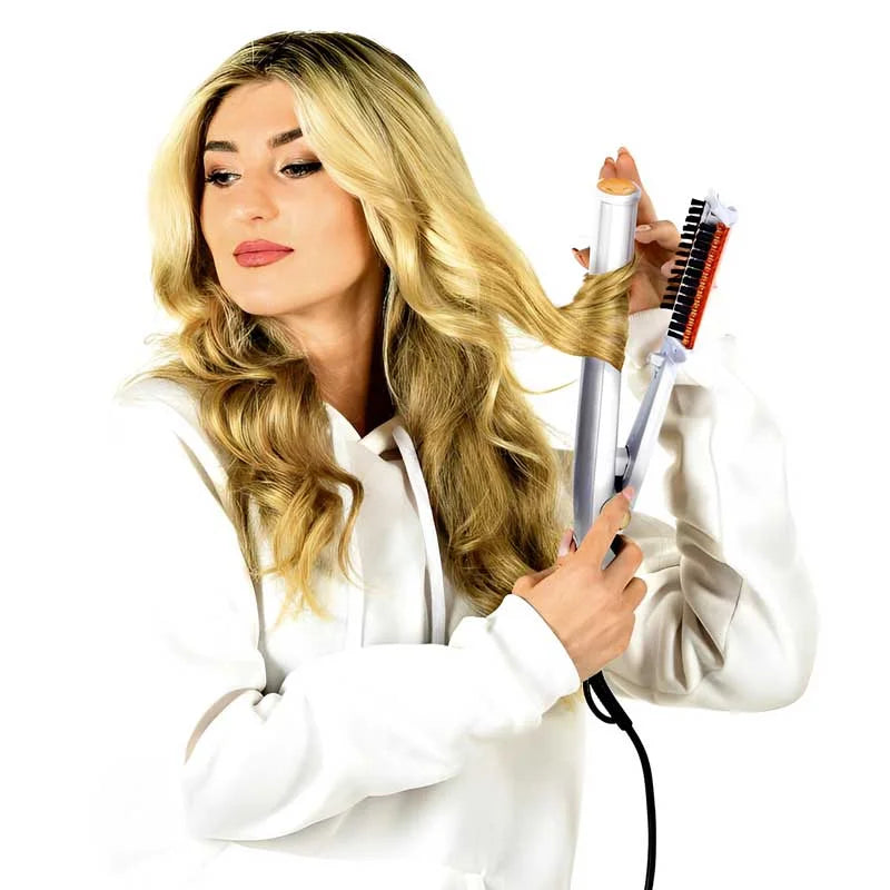2-in-1 Rotating Hair Brush | Straightens, Curls and Styles in One Pass | Rapid Heat-Up Reduces Frizz and Boosts Shine 6