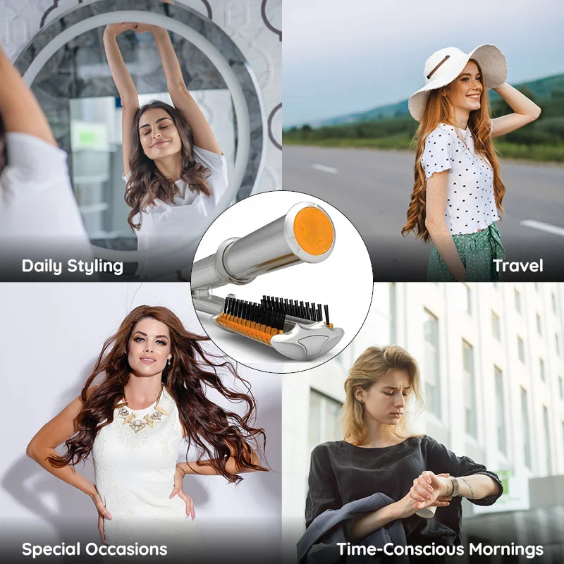 2-in-1 Rotating Hair Brush | Straightens, Curls and Styles in One Pass | Rapid Heat-Up Reduces Frizz and Boosts Shine 7