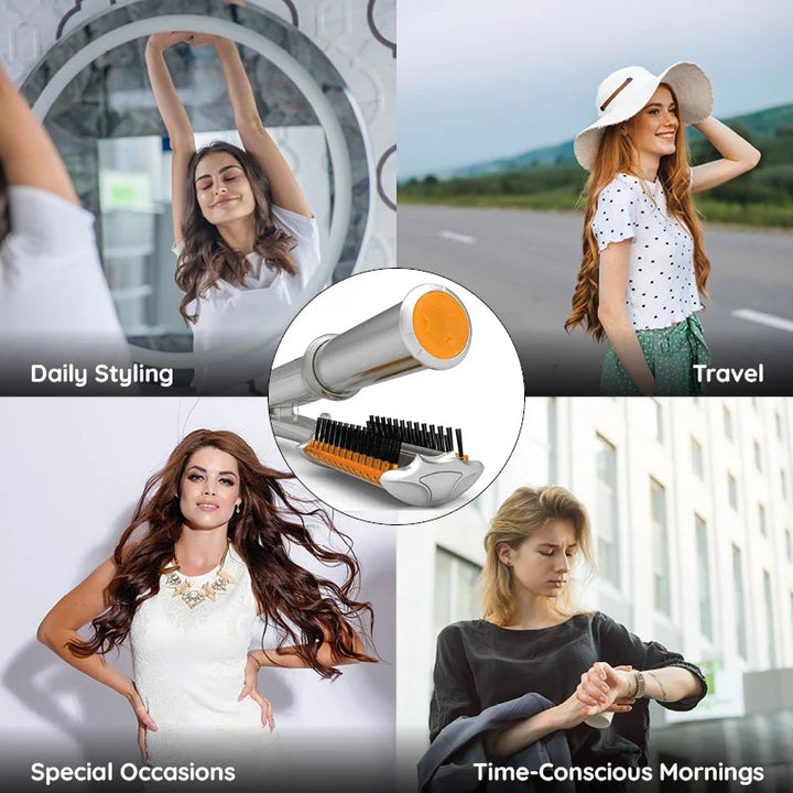 2-in-1 Rotating Hair Brush | Straightens, Curls and Styles in One Pass | Rapid Heat-Up Reduces Frizz and Boosts Shine 7