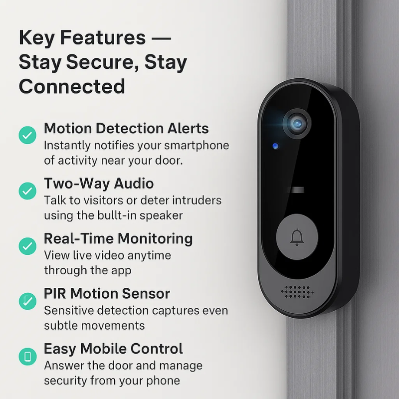 PulseGuard Pro | Video Doorbell Camera with HD Two-Way Audio | Smart Security Solution for Home Protection 6