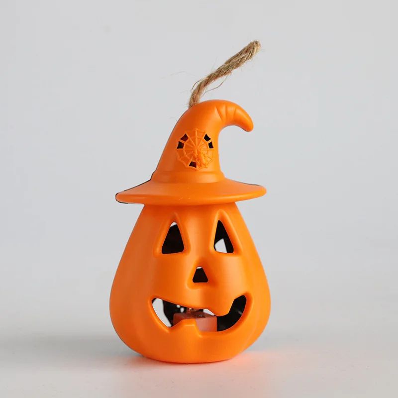 Pumpkin Skull LED Night Lantern Halloween Decoration | Battery Powered Flameless Design | Portable Indoor Party Lighting