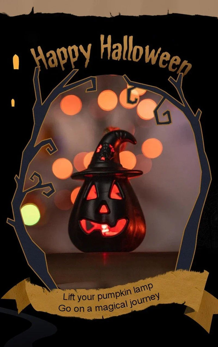Pumpkin Skull LED Night Lantern Halloween Decoration | Battery Powered Flameless Design | Portable Indoor Party Lighting