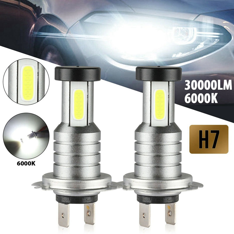 H7 LED Headlight Bulb Kit 4x | 220W 30,000 Lumens 6000K White Light | IP68 Waterproof, 50,000 Hour Lifespan, DC9V-32V 5