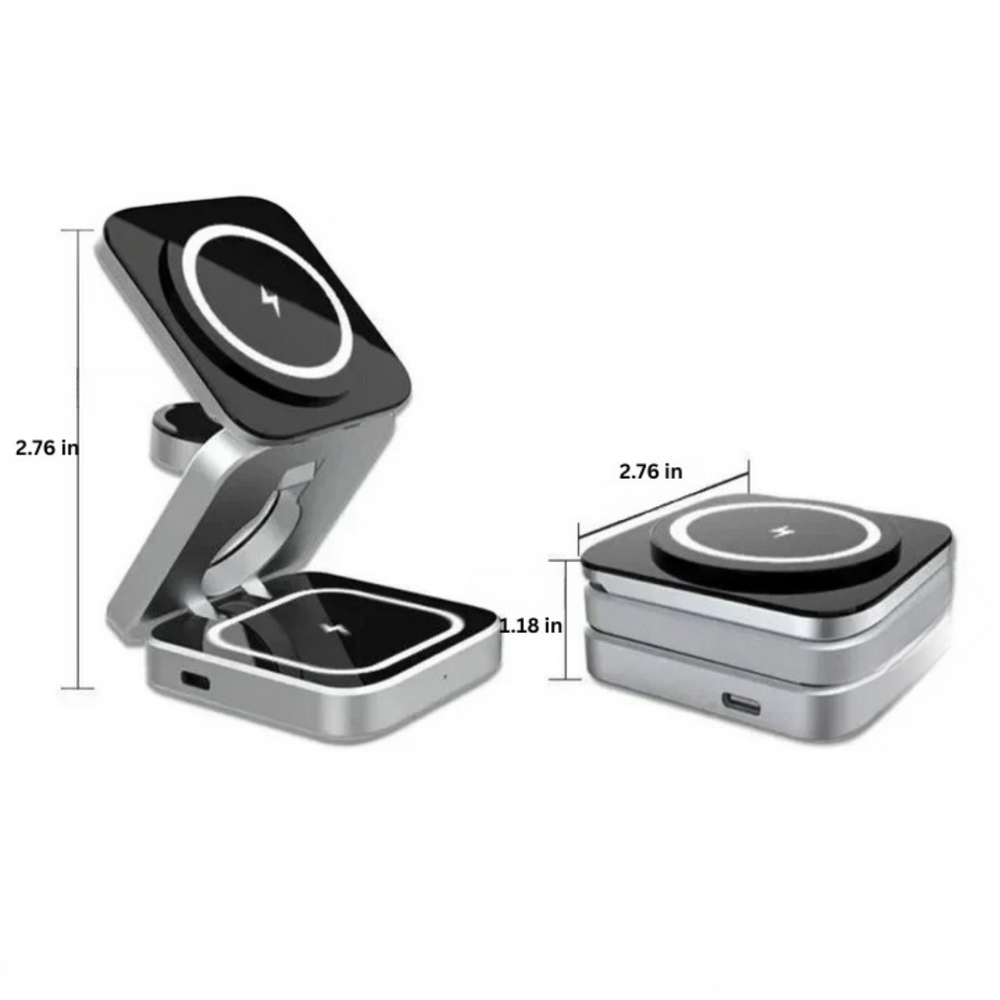 Quick Charger Wireless 3-in-1 Qi-Enabled Fast-Charging with LED Indicators