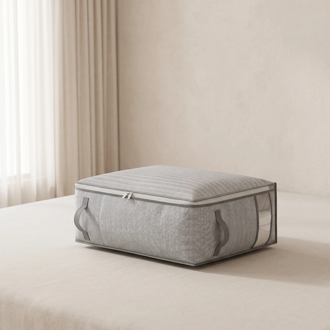Quilt and Blanket Storage | Clear Front Panel, Carry Handles