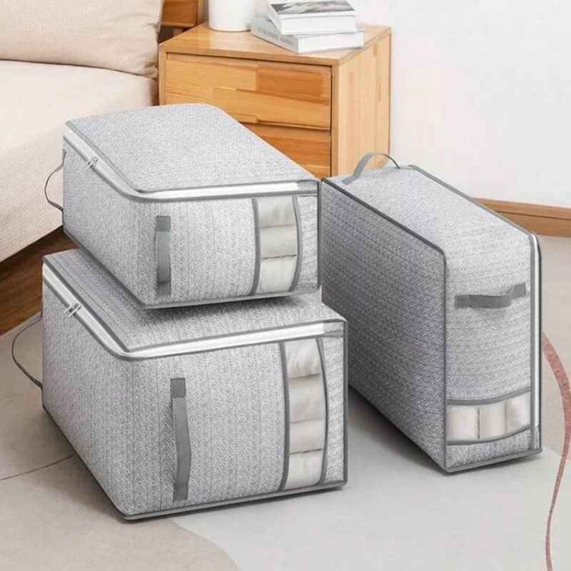 Quilt and Blanket Storage | Clear Front Panel, Carry Handles