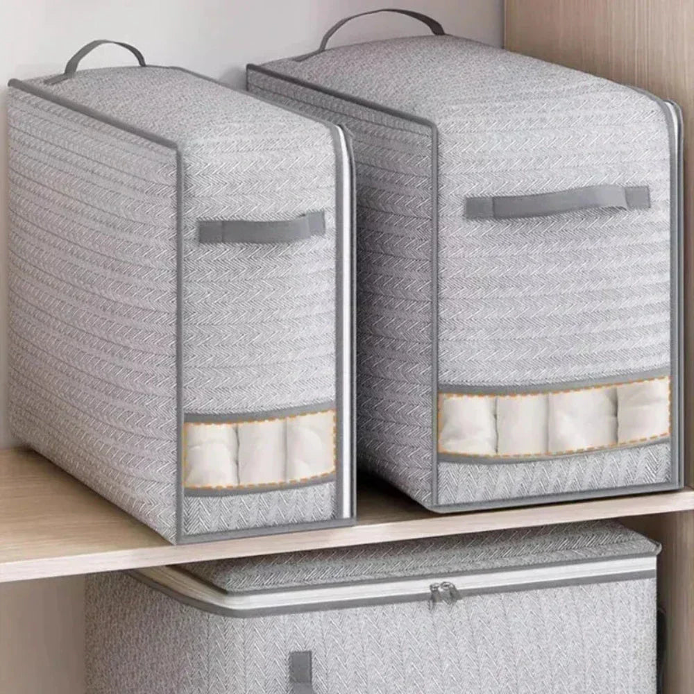 Quilt and Blanket Storage | Clear Front Panel, Carry Handles