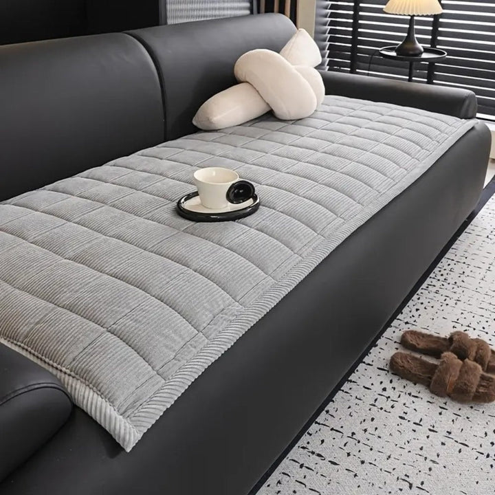 Quilted Sofa Cover Microfibre Blend | Non-Slip Scratch-Resistant Design | Protects Against Spills, Dust and Daily Wear