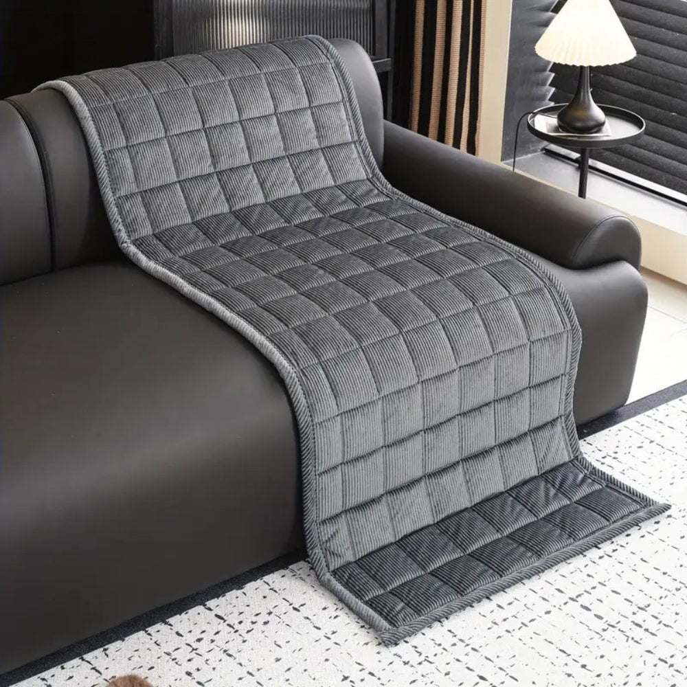 Quilted Sofa Cover Microfibre Blend | Non-Slip Scratch-Resistant Design | Protects Against Spills, Dust and Daily Wear