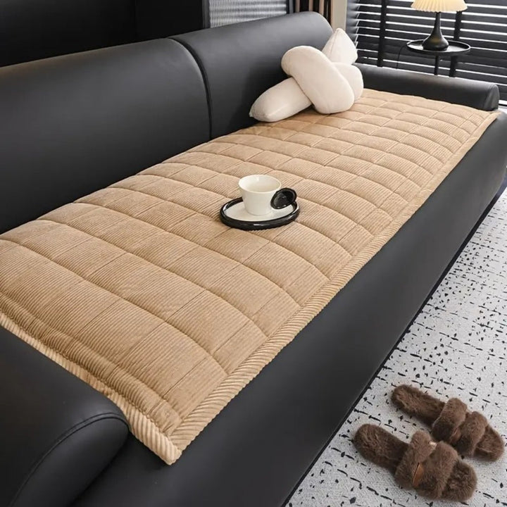 Quilted Sofa Cover Microfibre Blend | Non-Slip Scratch-Resistant Design | Protects Against Spills, Dust and Daily Wear