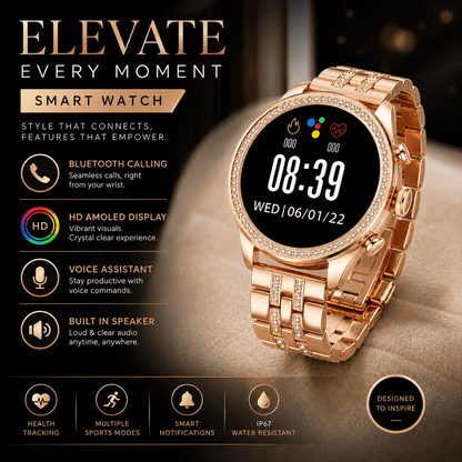 ROSETECH – Smartwatch with Brilliant HD Display and Metal Band 3