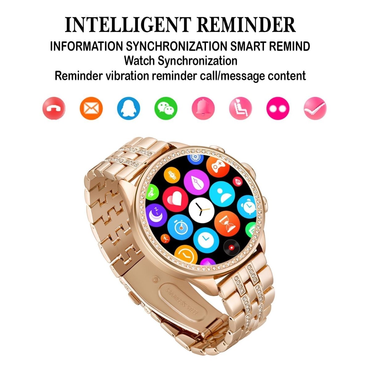 ROSETECH – Smartwatch with Brilliant HD Display and Metal Band 4