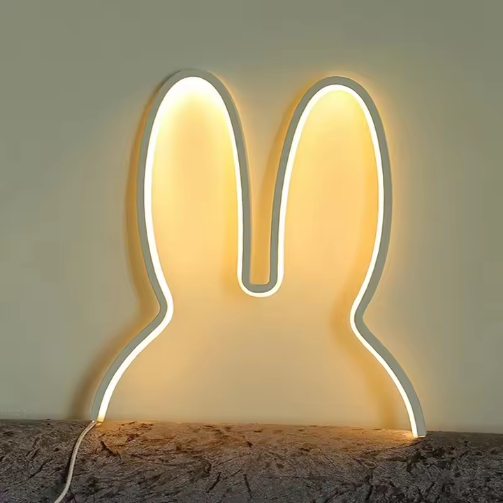 Rabbit Night Light | Glowing Silhouette Panel, Standing