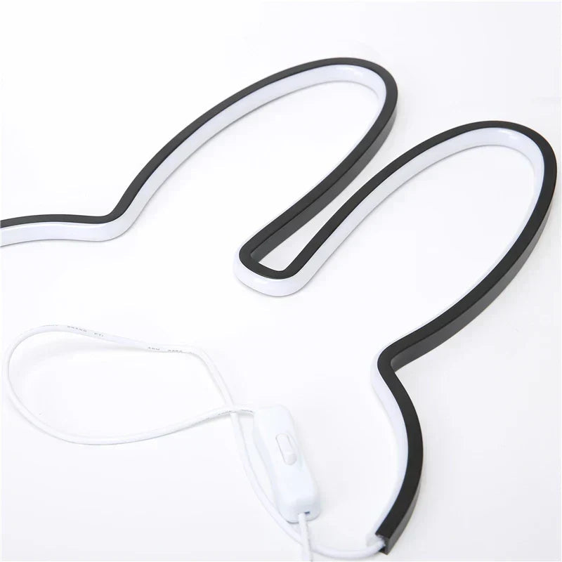 Rabbit Night Light | Glowing Silhouette Panel, Standing