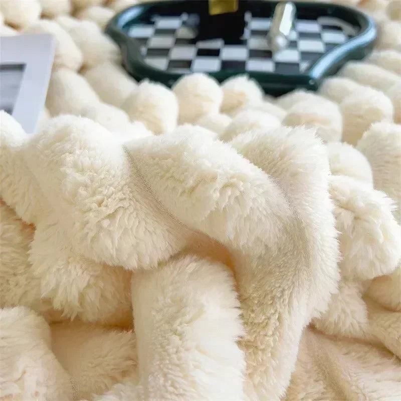 Rabbit Plush Blanket | Ribbed Channels, Deep Soft Pile
