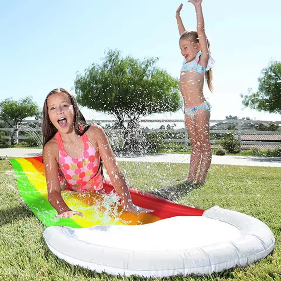 Rainbow Water Slide | Slip &amp; Slide with Splash Pool &amp; Water Spray | Outdoor Summer Fun | Ages 8+