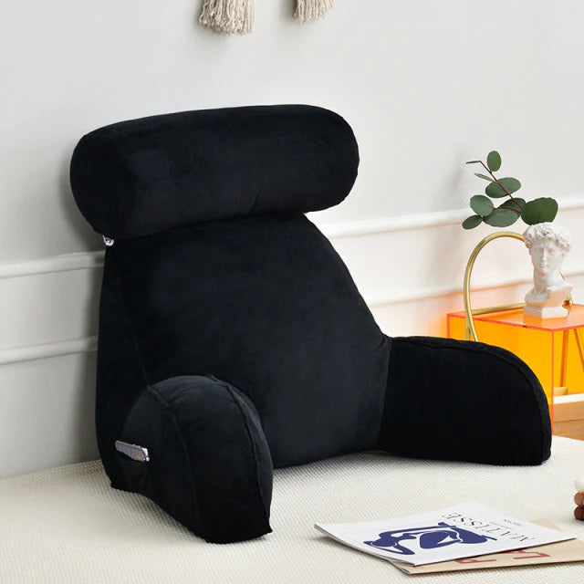 Reading Pillow with Adjustable Headrest | Back &amp; Neck Support | Side Pocket | Machine Washable