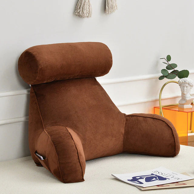 Reading Pillow with Adjustable Headrest | Back &amp; Neck Support | Side Pocket | Machine Washable
