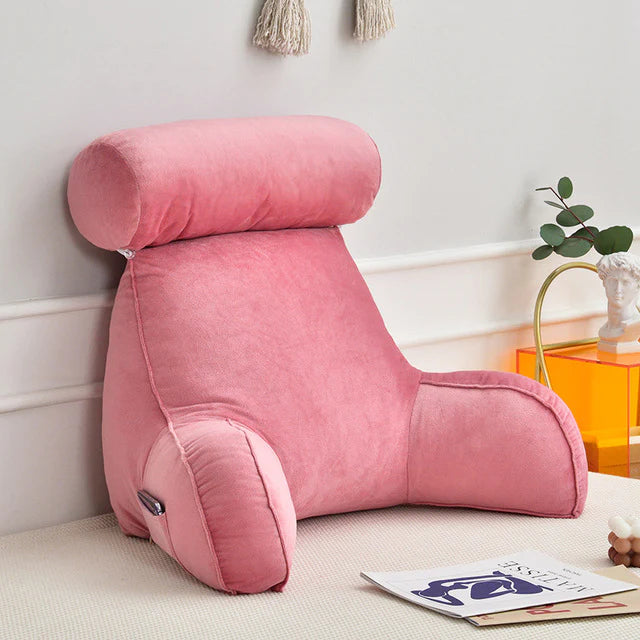 Reading Pillow with Adjustable Headrest | Back &amp; Neck Support | Side Pocket | Machine Washable