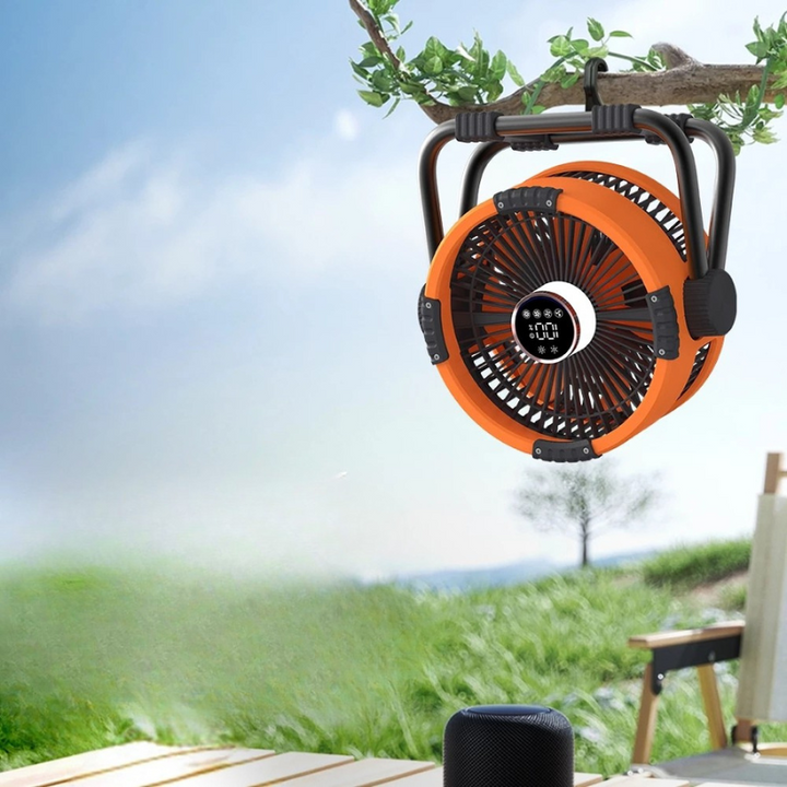 Rechargeable Camping Fan with LED Light &amp; Power Bank | 20000mAh | 4 Speeds | Remote Control