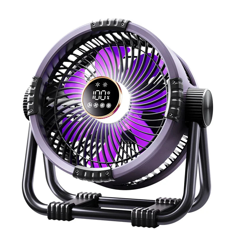 Rechargeable Camping Fan with LED Light &amp; Power Bank | 20000mAh | 4 Speeds | Remote Control