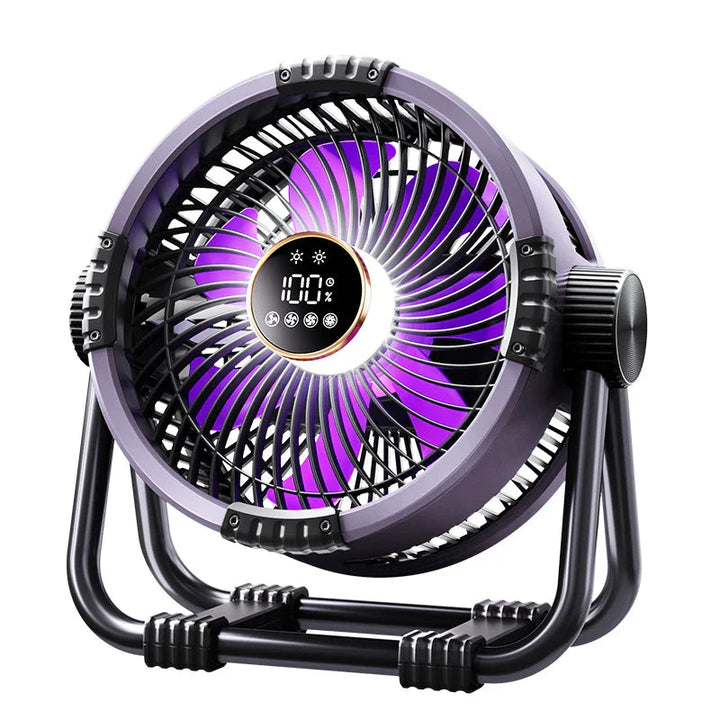 Rechargeable Camping Fan with LED Light &amp; Power Bank | 20000mAh | 4 Speeds | Remote Control